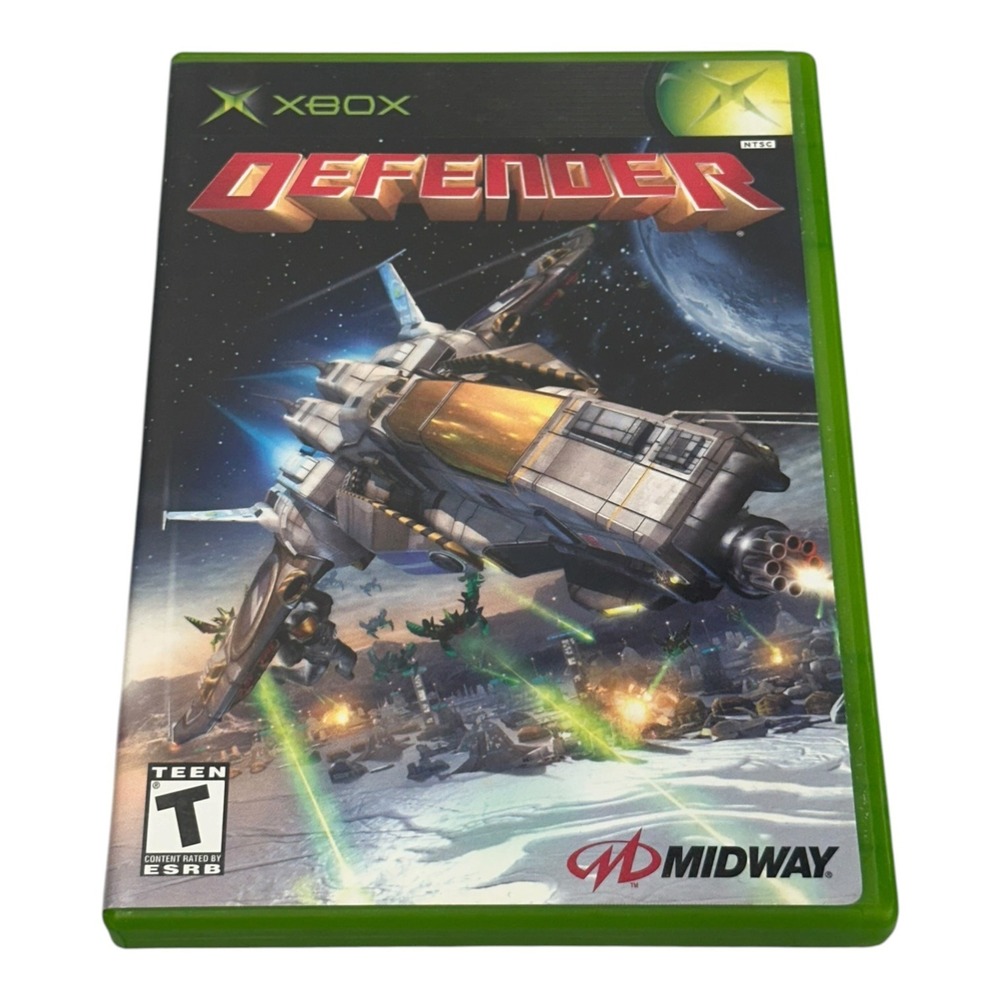 Defender Original Xbox 2002 Midway CIB Complete w Manual Scratched Untested